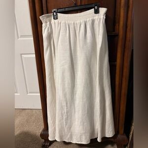 INC International Concepts Smocked A-Line Linen Maxi Skirt